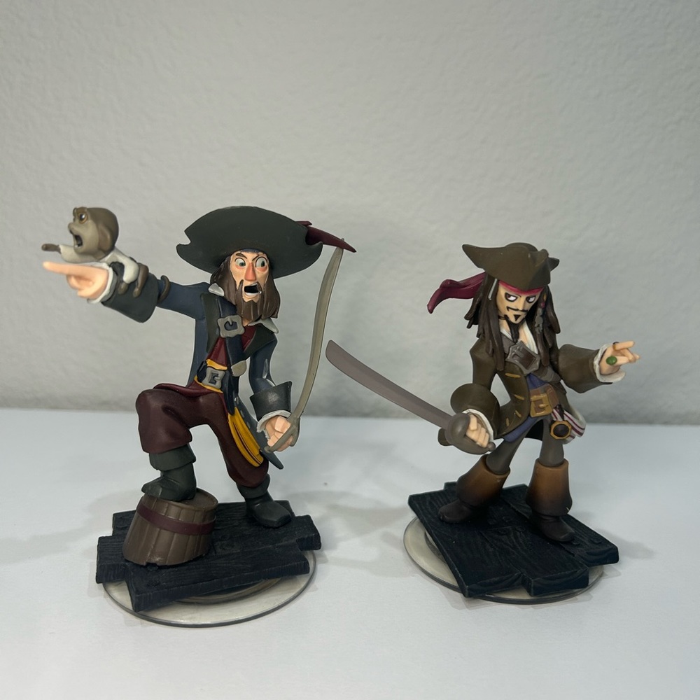 Disney Infinity 1.0 Pirates Of The Caribbean Figures Lot-Jack Sparrow & Barbossa